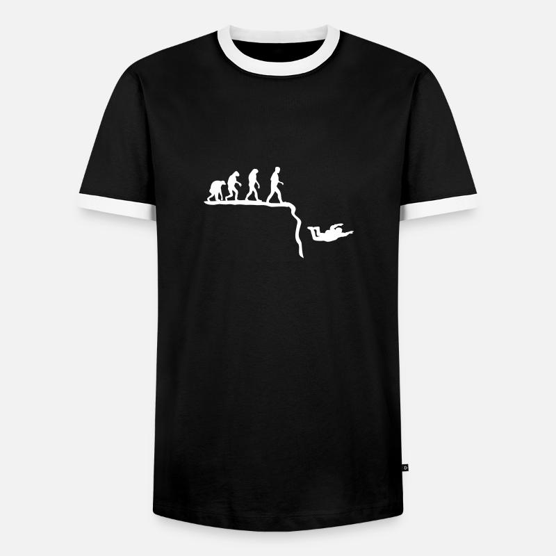 base jumping evolution - T-shirt contrasté Homme - noir/blanc