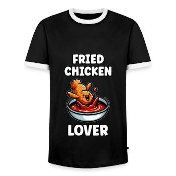 Gebratenes Hähnchen Chicken Wings Hühnchen Geschenk - Männer Kontrast-T-Shirt - Schwarz/Weiß - Vorne - AI Model Female 172 light (172cm) & AI Model Male 178 light (178cm)