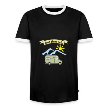 ma femme appelle - T-shirt contrasté Homme - noir/blanc - Devant - AI Model Female 172 light (172cm) & AI Model Male 178 light (178cm)