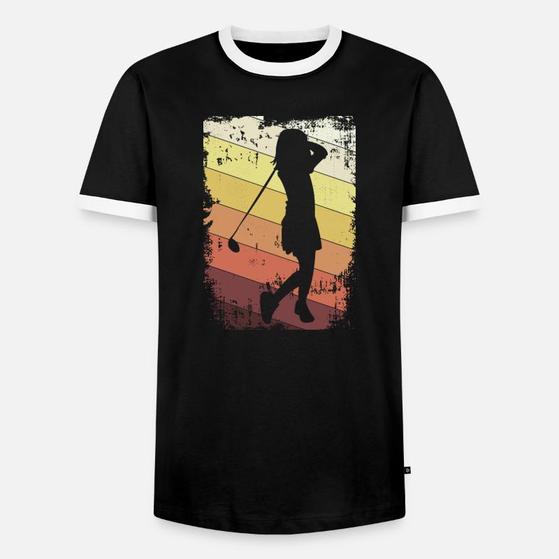 She is a golfer - Men's Ringer Shirt - black/white