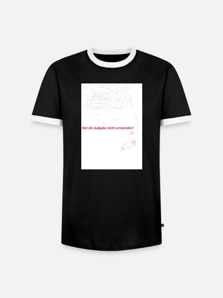 Aufgabenverwirrte Skizzen mit rotem Hinweis - Männer Kontrast-T-Shirt - Schwarz/Weiß
