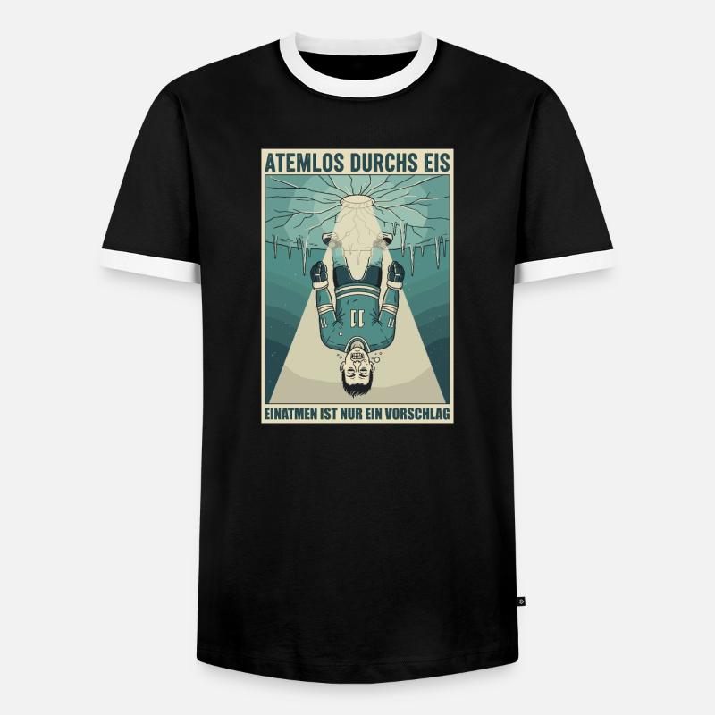 Atemlos durchs Eis - Männer Kontrast-T-Shirt - Schwarz/Weiß