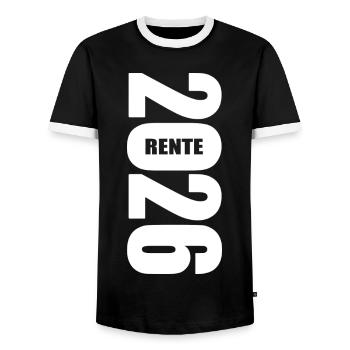Rente 2026 - Retraite - Rente - T-shirt contrasté Homme - noir/blanc - Devant - AI Model Female 172 light (172cm) & AI Model Male 178 light (178cm)