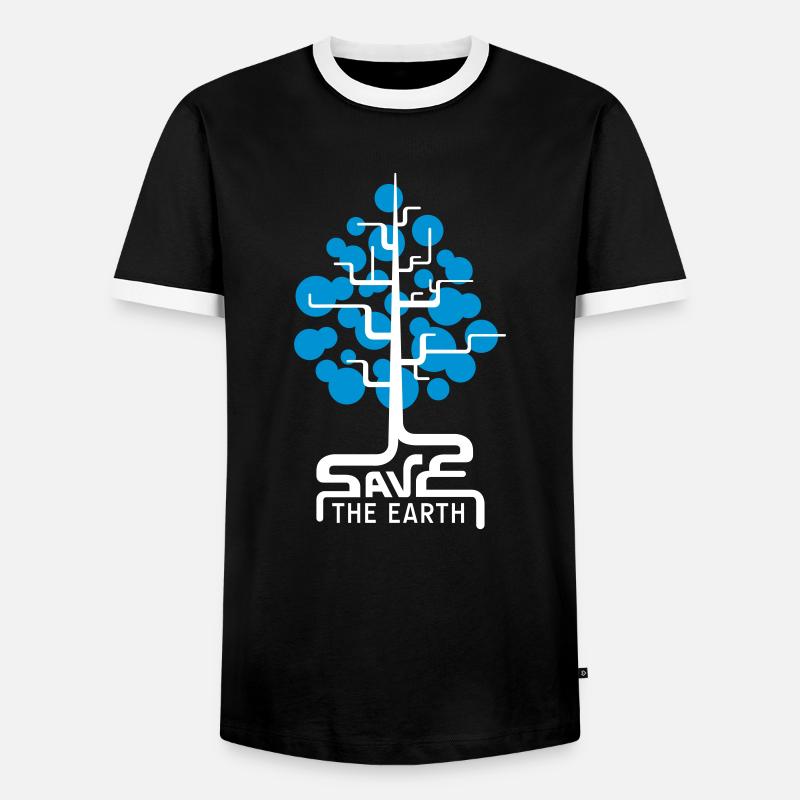 saveteearth07_2f - Männer Kontrast-T-Shirt - Schwarz/Weiß