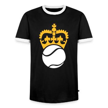 Le tennis - T-shirt contrasté Homme - noir/blanc - Devant - AI Model Female 172 light (172cm) & AI Model Male 178 light (178cm)