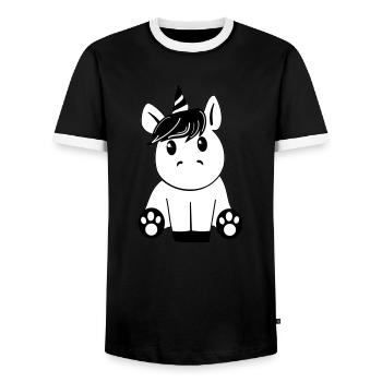 Unicorn black - Men's Ringer Shirt - black/white - Front - AI Model Female 172 light (172cm) & AI Model Male 178 light (178cm)