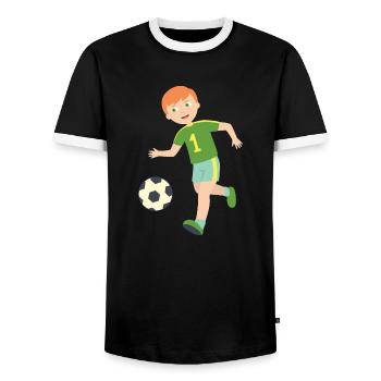soccer player - T-shirt contrasté Homme - noir/blanc - Devant - AI Model Female 172 light (172cm) & AI Model Male 178 light (178cm)