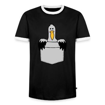 Sac de poitrine Seagull En route - T-shirt contrasté Homme - noir/blanc - Devant - AI Model Female 172 light (172cm) & AI Model Male 178 light (178cm)