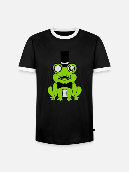Sir Frog Gentlemen Cylinder - Men's Ringer Shirt - black/white