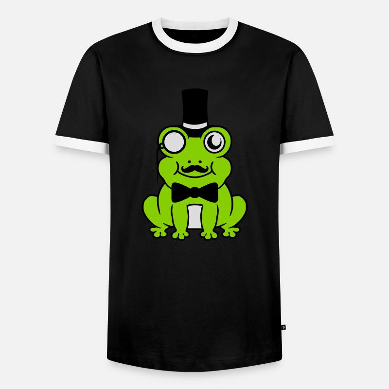 Sir Frog Gentlemen Cylinder - Men's Ringer Shirt - black/white