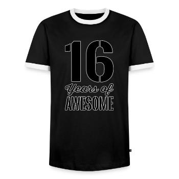 Cadeau du 16e anniversaire - T-shirt contrasté Homme - noir/blanc - Devant - AI Model Female 172 light (172cm) & AI Model Male 178 light (178cm)