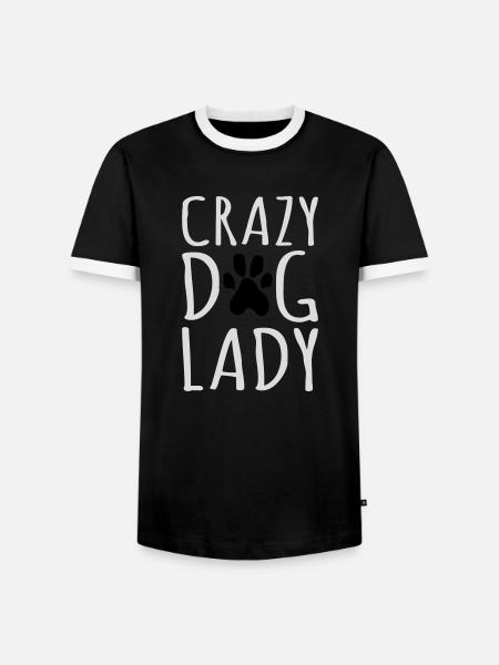 Crazy Dog Lady citat - Herre kontrast-T-shirt - sort/hvid