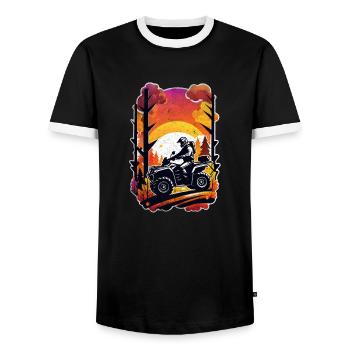 quad et tout terrain - T-shirt contrasté Homme - noir/blanc - Devant - AI Model Female 172 light (172cm) & AI Model Male 178 light (178cm)