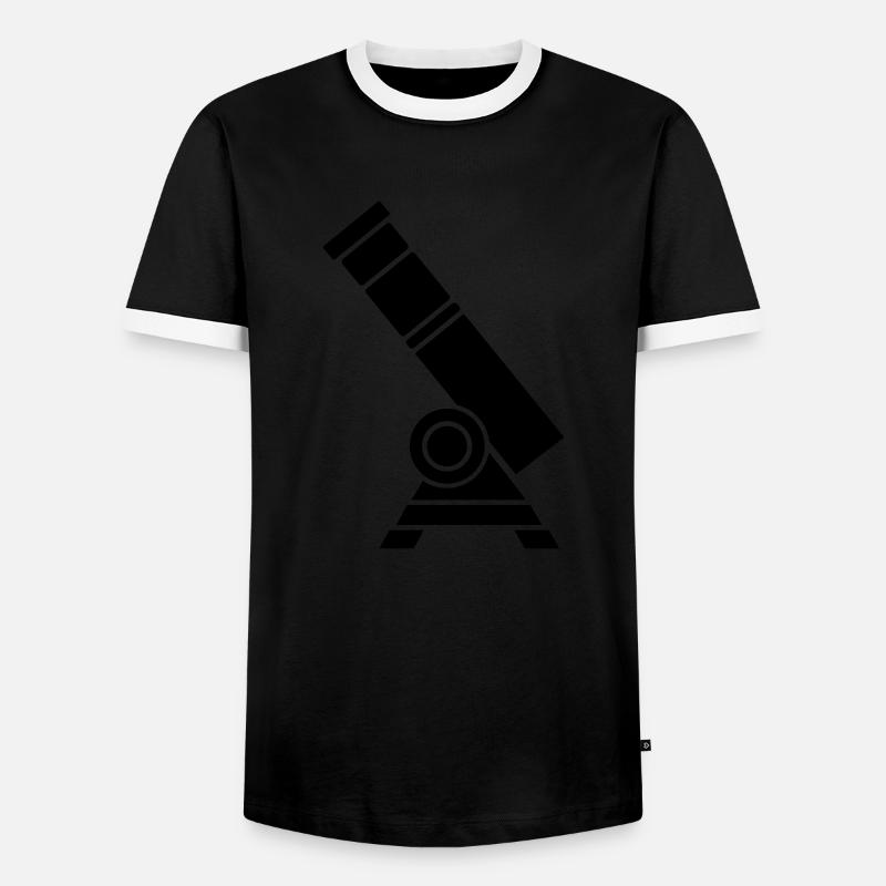 Fernrohr - Männer Kontrast-T-Shirt - Schwarz/Weiß