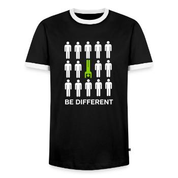 Be Different (Handstand) - T-shirt contrasté Homme - noir/blanc - Devant - AI Model Female 172 light (172cm) & AI Model Male 178 light (178cm)