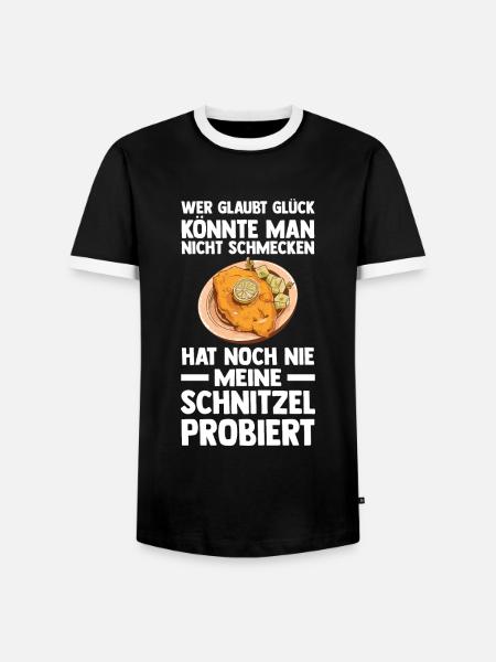 Schnitzel Wiener Schweineschnitzel Geschenk - Männer Kontrast-T-Shirt - Schwarz/Weiß