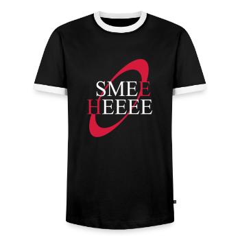 Smee Heee Kryten Red Dwarf quote - Men's Ringer Shirt - black/white - Front - AI Model Female 172 light (172cm) & AI Model Male 178 light (178cm)