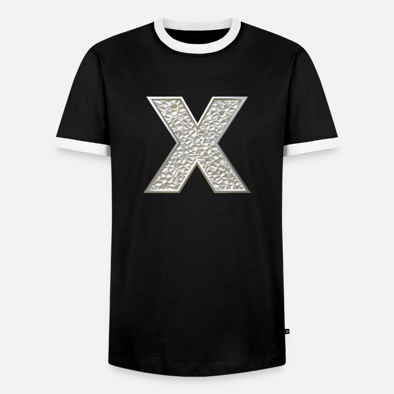 X, letter, initial, monogram, - Männer Kontrast-T-Shirt - Schwarz/Weiß