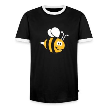 Abeilles 2C - T-shirt contrasté Homme - noir/blanc - Devant - AI Model Female 172 light (172cm) & AI Model Male 178 light (178cm)