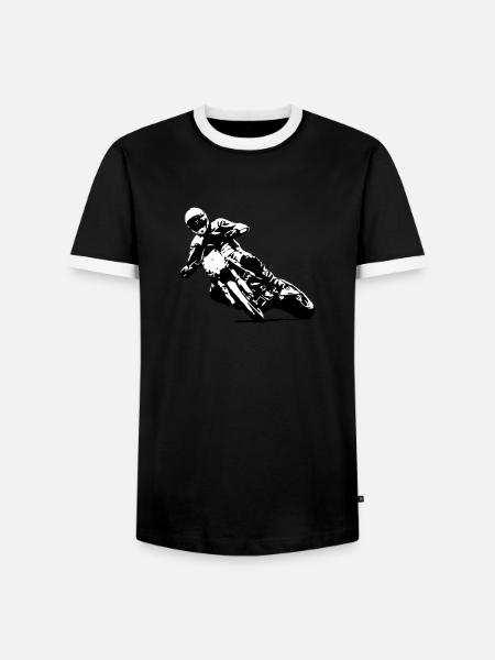 Supermoto - Männer Kontrast-T-Shirt - Schwarz/Weiß