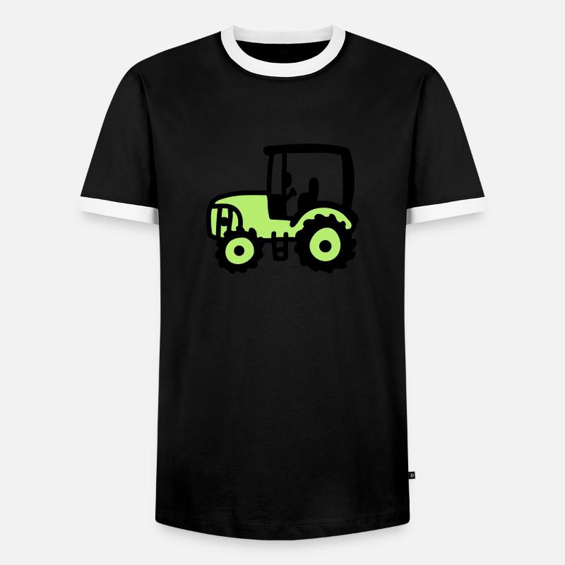 Tractor - Men's Ringer Shirt - black/white