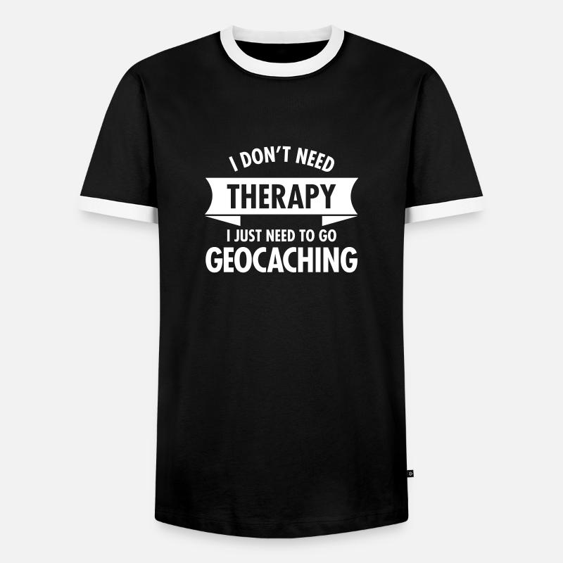 Therapy - Geocaching - T-shirt contrasté Homme - noir/blanc