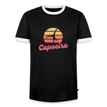 Capoeira Sunset - Männer Kontrast-T-Shirt - Schwarz/Weiß - Vorne - AI Model Female 172 light (172cm) & AI Model Male 178 light (178cm)