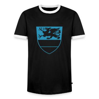 Wappen Rostock - Männer Kontrast-T-Shirt - Schwarz/Weiß - Vorne - AI Model Female 172 light (172cm) & AI Model Male 178 light (178cm)