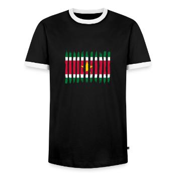 Roots home love proud Suriname png - Men's Ringer Shirt - black/white - Front - AI Model Female 172 light (172cm) & AI Model Male 178 light (178cm)