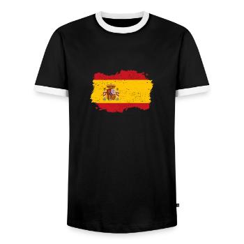 Roots Roots Flag Homeland Country Spain png - Men's Ringer Shirt - black/white - Front - AI Model Female 172 light (172cm) & AI Model Male 178 light (178cm)