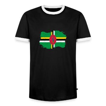 Roots roots flag homeland country Dominica png - Men's Ringer Shirt - black/white - Front - AI Model Female 172 light (172cm) & AI Model Male 178 light (178cm)