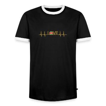 ekg amour racines de la maison de la maison wurzlen Suriname png - T-shirt contrasté Homme - noir/blanc - Devant - AI Model Female 172 light (172cm) & AI Model Male 178 light (178cm)