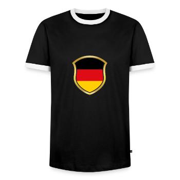 World Champion Champion 2018 wm team Germany png - Men's Ringer Shirt - black/white - Front - AI Model Female 172 light (172cm) & AI Model Male 178 light (178cm)