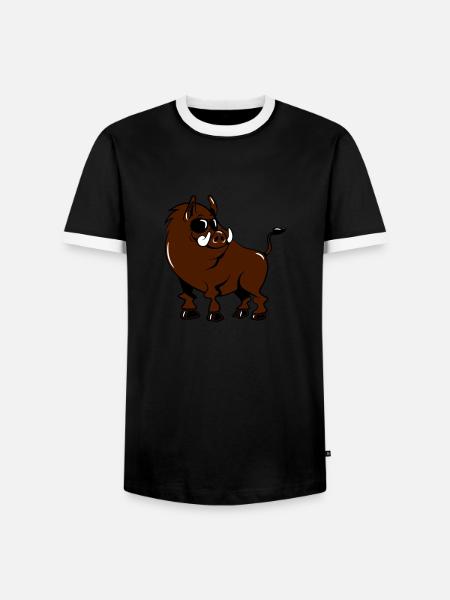 Wild boobs cool cute funny sunglasses - Men's Ringer Shirt - black/white
