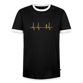 evolution ekg heartbeat angeln fischer fischen - Männer Kontrast-T-Shirt - Schwarz/Weiß - Vorne - AI Model Female 172 light (172cm) & AI Model Male 178 light (178cm)