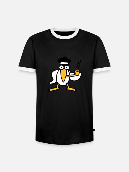 kapitaen_moewe - Men's Ringer Shirt - black/white