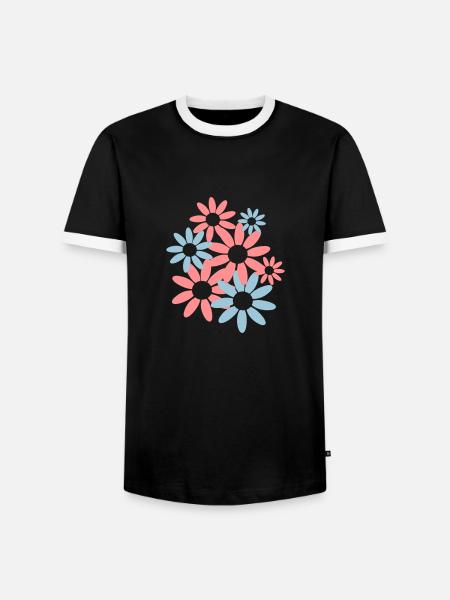 Spring Flowers - Men's Ringer Shirt - black/white