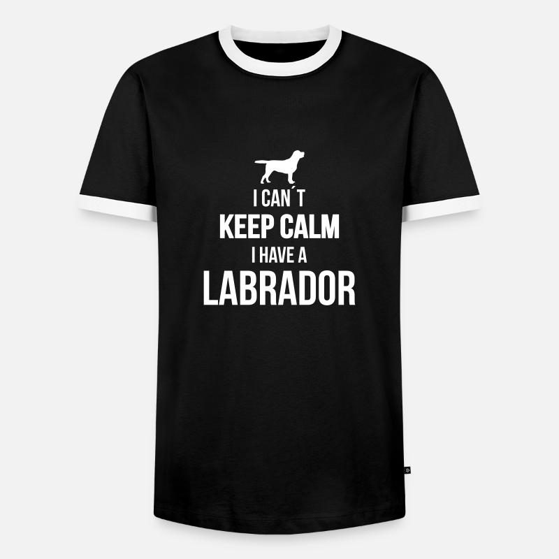 LABRADOR can't keep calm - Men's Ringer Shirt - black/white