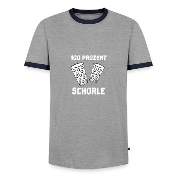100 Prozent Schorle - Männer Kontrast-T-Shirt - Grau/Navy  - Vorne - AI Model Female 172 light (172cm) & AI Model Male 178 light (178cm)