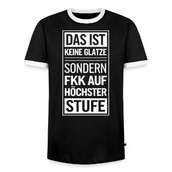 Haarausfall Glatze Frisur, Lustiges Glatzenträger - Männer Kontrast-T-Shirt - Schwarz/Weiß - Vorne - AI Model Female 172 light (172cm) & AI Model Male 178 light (178cm)