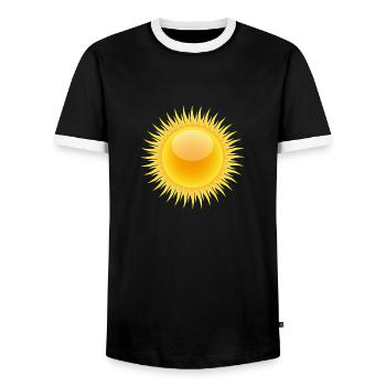 rainbow sun clouds weather rainbow sun cloud50 - Men's Ringer Shirt - black/white - Front - AI Model Female 172 light (172cm) & AI Model Male 178 light (178cm)