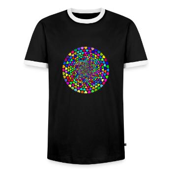 valentine valentine's day love kiss kisses kuessen15 - Men's Ringer Shirt - black/white - Front - AI Model Female 172 light (172cm) & AI Model Male 178 light (178cm)