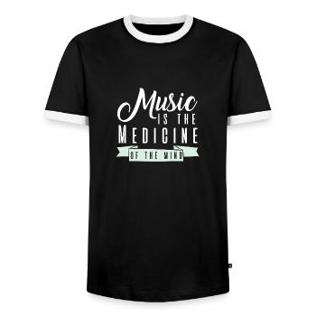 Bonne musique - T-shirt contrasté Homme - noir/blanc - Devant - AI Model Female 172 light (172cm) & AI Model Male 178 light (178cm)