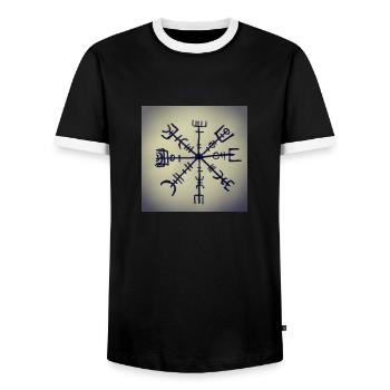 Runes vikings - T-shirt contrasté Homme - noir/blanc - Devant - AI Model Female 172 light (172cm) & AI Model Male 178 light (178cm)