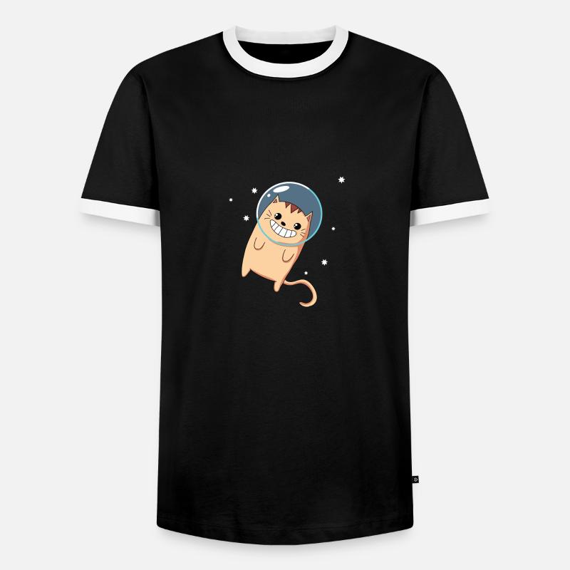 Cat - Outer Space - Kitten - Outer Space - Men's Ringer Shirt - black/white