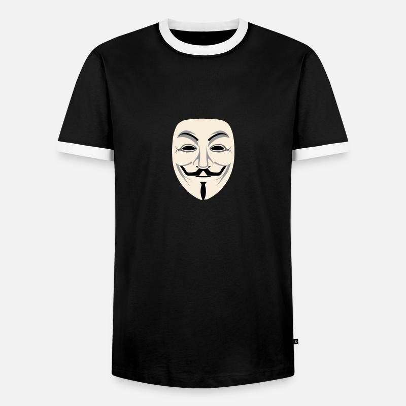 Anonymous mask - Men's Ringer Shirt - black/white
