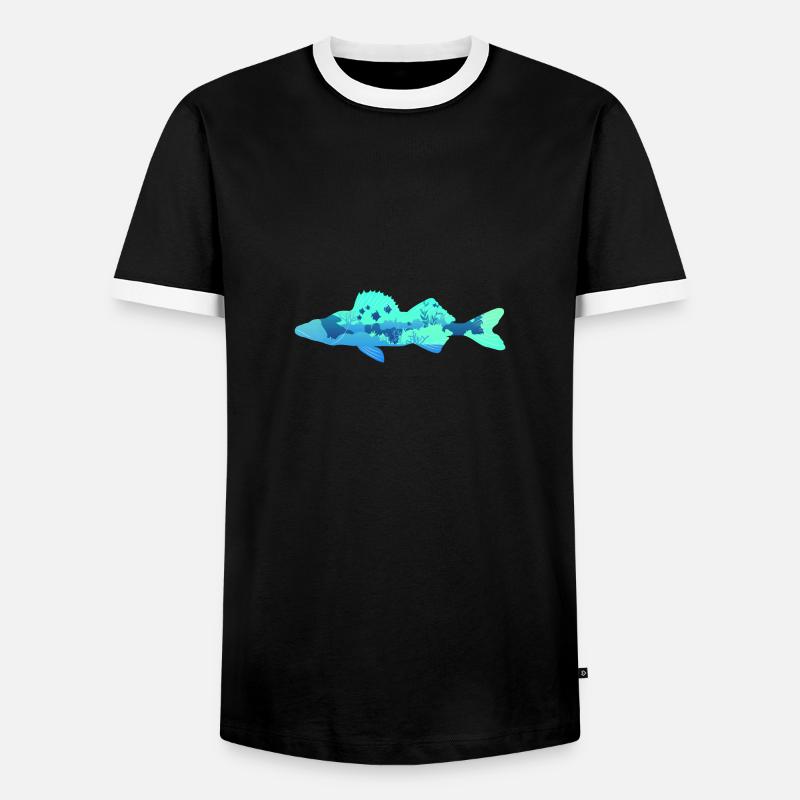 pike-perch - Men's Ringer Shirt - black/white