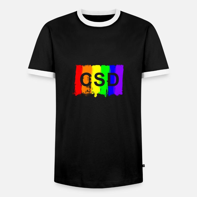 CSD Pinsel - Männer Kontrast-T-Shirt - Schwarz/Weiß