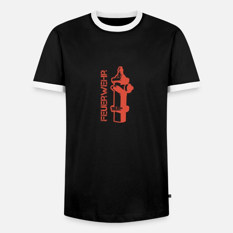 fire brigade - Men's Ringer Shirt - black/white