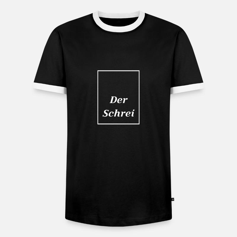 Der Schrei Munch Eduard Expressionismus Kunst Bild - Männer Kontrast-T-Shirt - Schwarz/Weiß